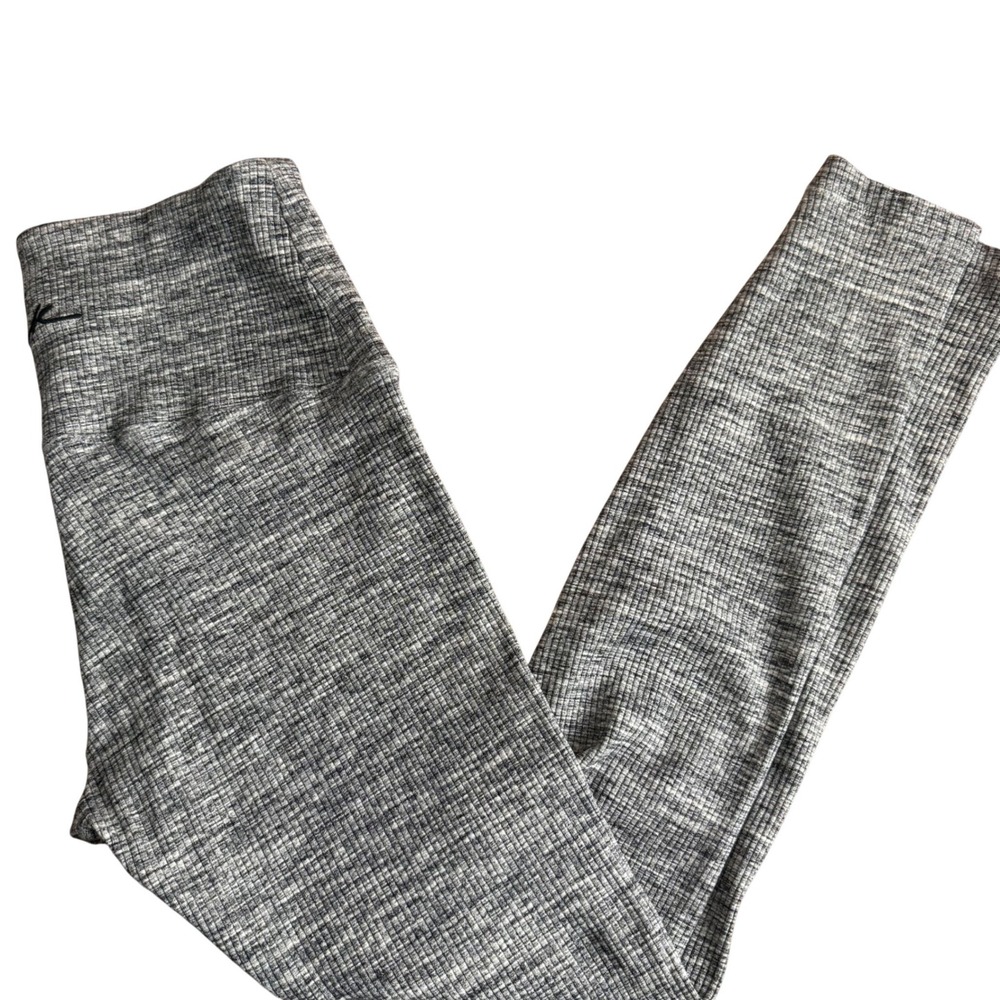 PINK Victoria's Secret Yoga Leggings Ribbed Grey Heathered Athleisure Size S
